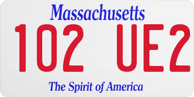 MA license plate 102UE2
