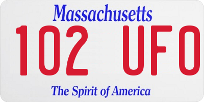 MA license plate 102UF0