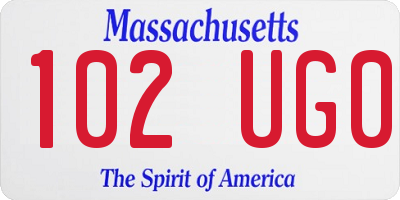 MA license plate 102UG0