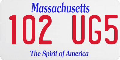 MA license plate 102UG5