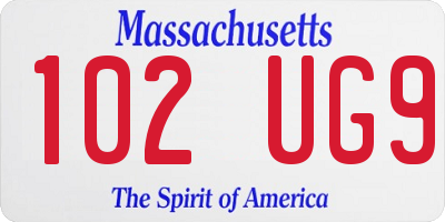 MA license plate 102UG9