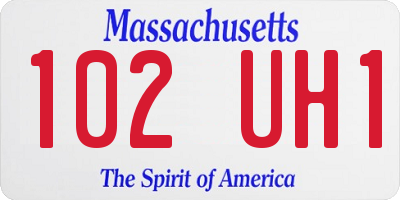 MA license plate 102UH1