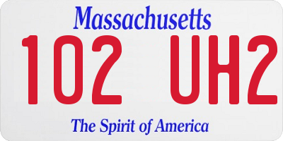 MA license plate 102UH2