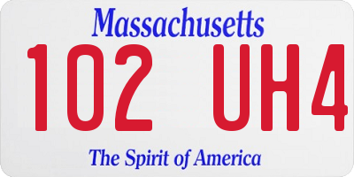 MA license plate 102UH4