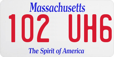 MA license plate 102UH6