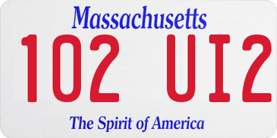 MA license plate 102UI2