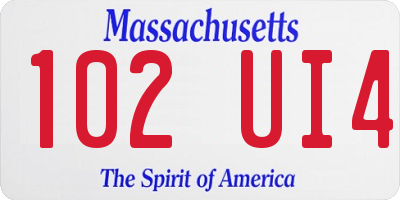 MA license plate 102UI4