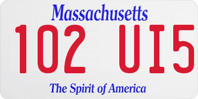 MA license plate 102UI5