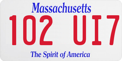 MA license plate 102UI7