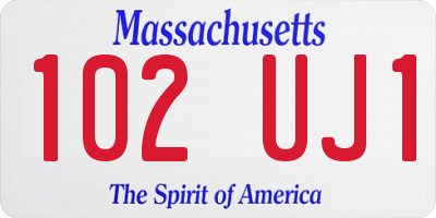 MA license plate 102UJ1