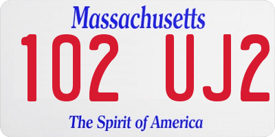 MA license plate 102UJ2