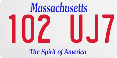 MA license plate 102UJ7