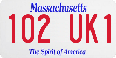 MA license plate 102UK1