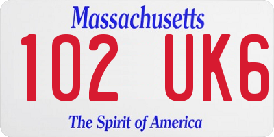 MA license plate 102UK6