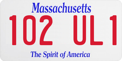 MA license plate 102UL1