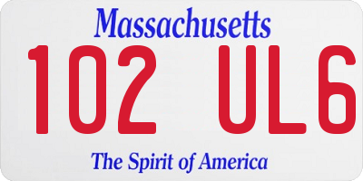 MA license plate 102UL6