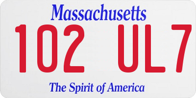 MA license plate 102UL7