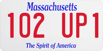 MA license plate 102UP1