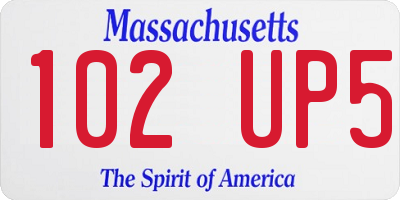 MA license plate 102UP5