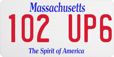 MA license plate 102UP6