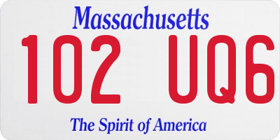MA license plate 102UQ6
