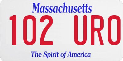 MA license plate 102UR0