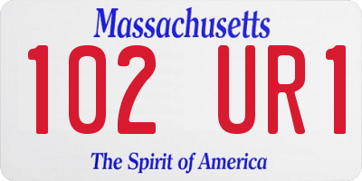 MA license plate 102UR1
