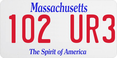 MA license plate 102UR3