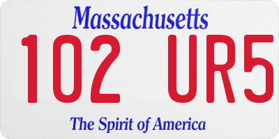 MA license plate 102UR5