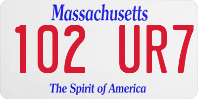 MA license plate 102UR7