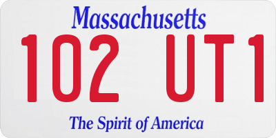MA license plate 102UT1