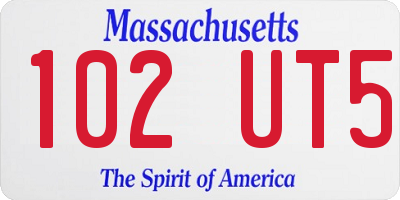MA license plate 102UT5