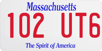 MA license plate 102UT6