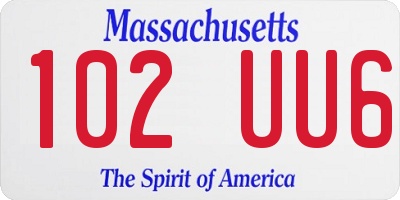 MA license plate 102UU6