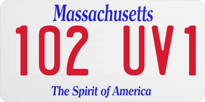 MA license plate 102UV1