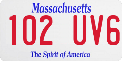 MA license plate 102UV6