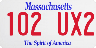 MA license plate 102UX2