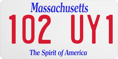 MA license plate 102UY1