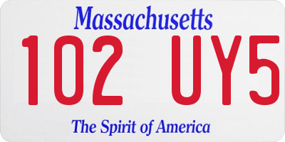 MA license plate 102UY5