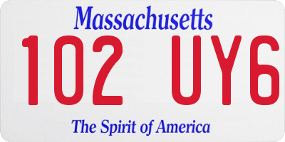 MA license plate 102UY6