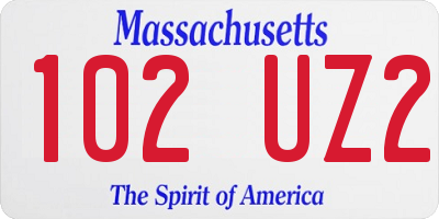 MA license plate 102UZ2
