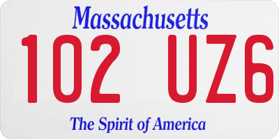 MA license plate 102UZ6