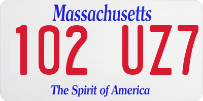 MA license plate 102UZ7