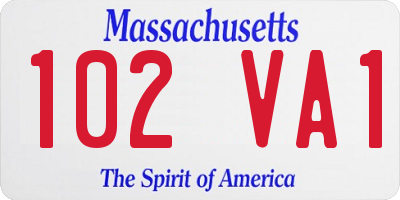 MA license plate 102VA1