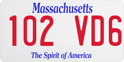 MA license plate 102VD6