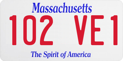 MA license plate 102VE1
