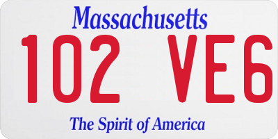 MA license plate 102VE6