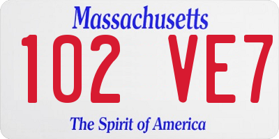 MA license plate 102VE7