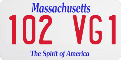 MA license plate 102VG1