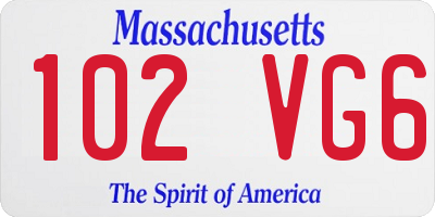 MA license plate 102VG6